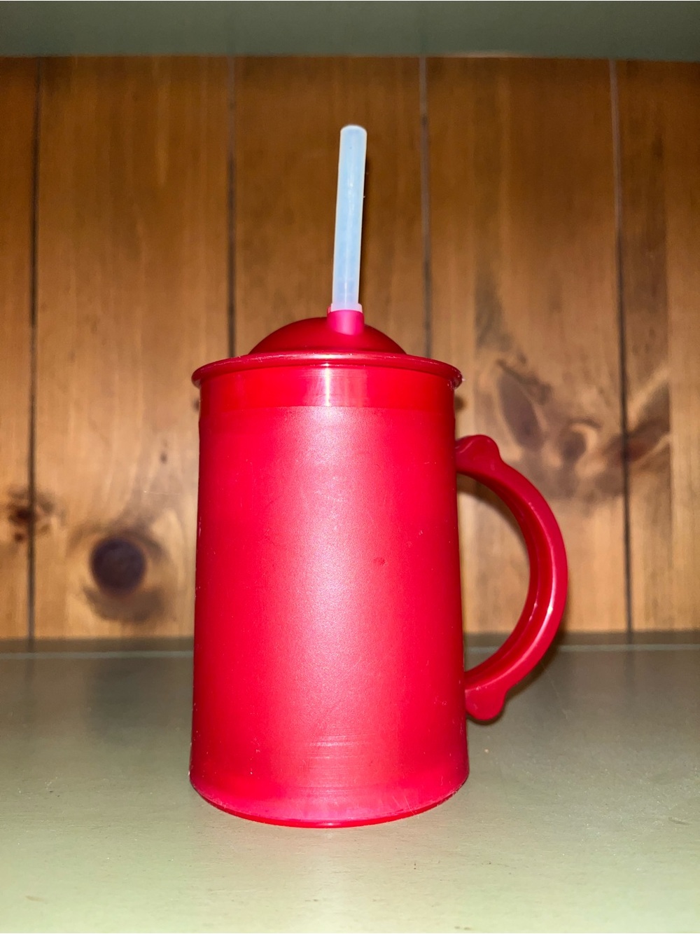 Red Kids Freezer Mug with Straw, purchased at Pottery Barn Kids